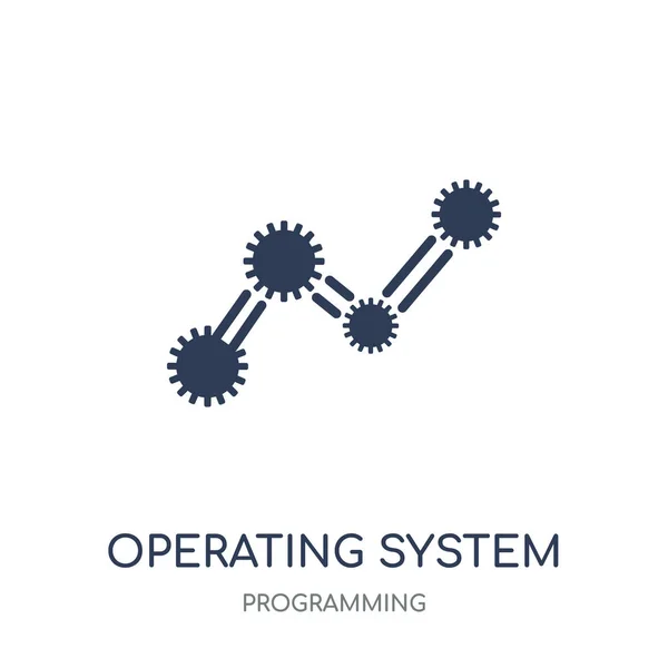 Icône Système Exploitation Conception Symboles Linéaires Système Exploitation Collection Programmation — Image vectorielle