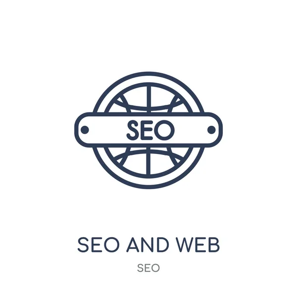 Icône Seo Web Conception Symboles Seo Web Linéaire Collection Seo — Image vectorielle