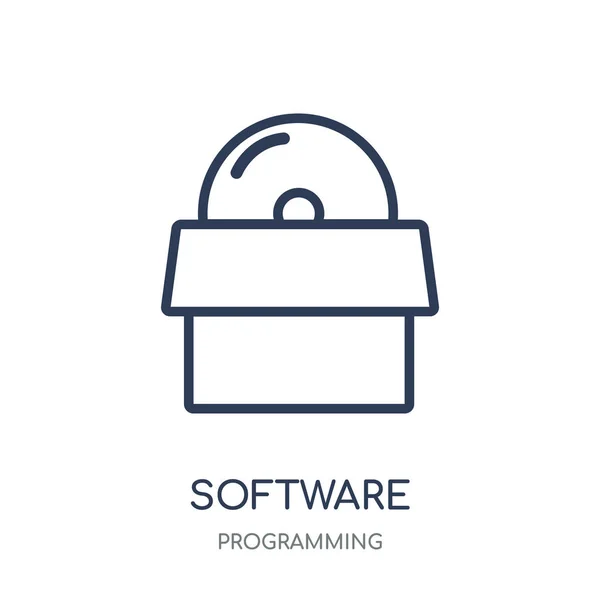 ソフトウェアのアイコン ソフトウェア プログラミング コレクションから線形シンボル デザイン 白い背景の上の簡単なアウトライン要素ベクトル図 — ストックベクタ