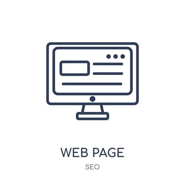 Ícone Página Web Web Page Design Símbolo Linear Coleção Seo — Vetor de Stock