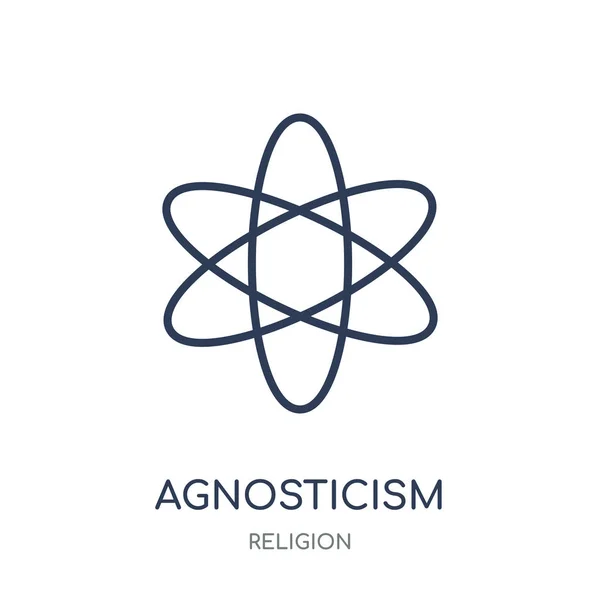 Icono Del Agnosticismo Agnosticismo Diseño Símbolo Lineal Colección Religión Esquema — Vector de stock