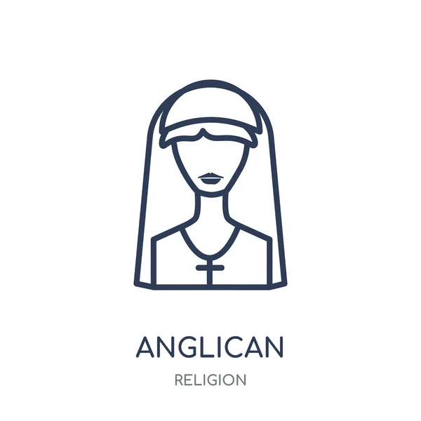 Icono Anglicano Diseño Símbolo Lineal Anglicano Colección Religion Esquema Simple — Archivo Imágenes Vectoriales