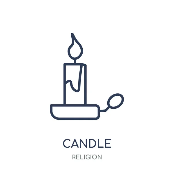 Icono Vela Diseño Símbolo Lineal Vela Colección Religión Esquema Simple — Vector de stock