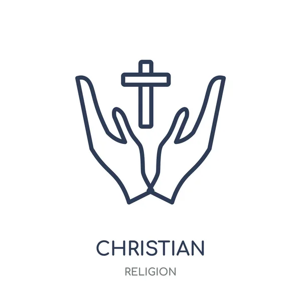 Une Icône Chrétienne Symbole Linéaire Chrétien Collection Religion Illustration Vectorielle — Image vectorielle