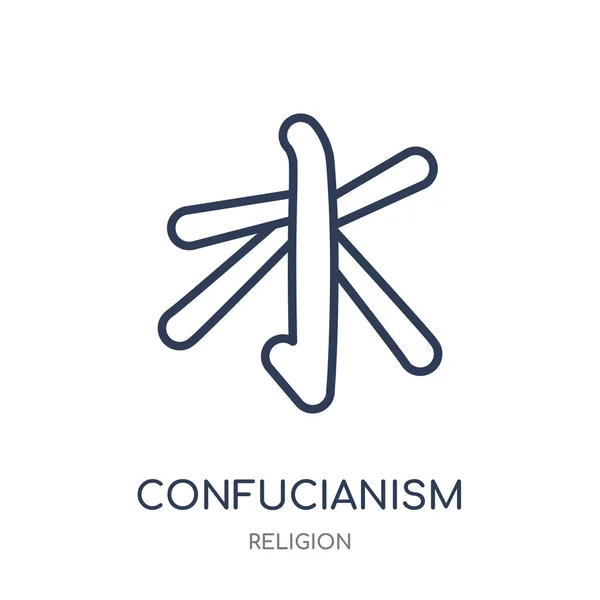 Icono Del Confucianismo Confucianismo Diseño Símbolo Lineal Colección Religión Esquema — Vector de stock