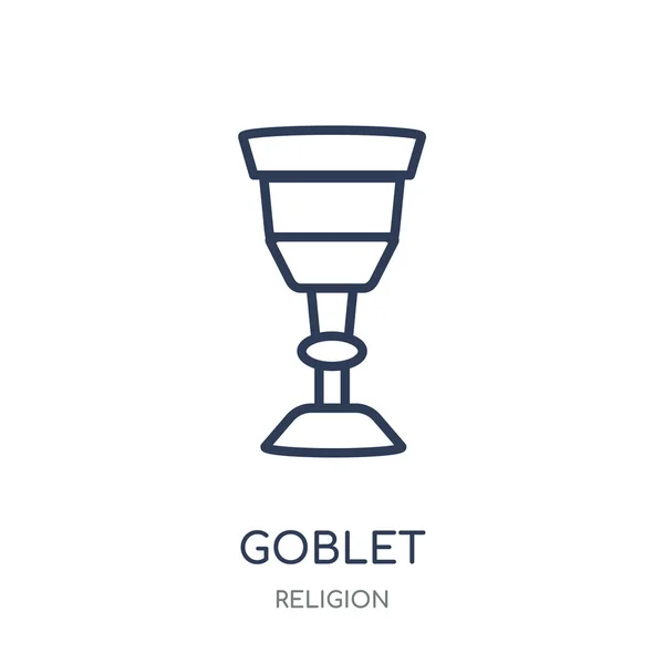 Goblet Pictogram Goblet Lineaire Symbool Ontwerp Uit Religie Collectie Eenvoudig — Stockvector