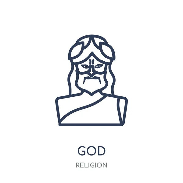 Icono Dios Diseño Símbolo Lineal Dios Colección Religión Esquema Simple — Vector de stock