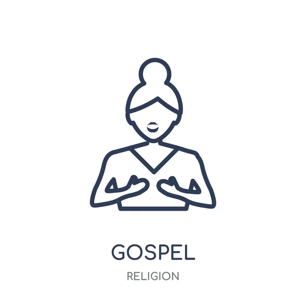 Ícone Gospel Gospel Design Símbolo Linear Coleção Religion Desenho Simples —  Vetores de Stock