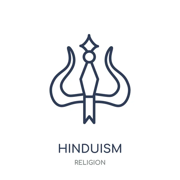 Icono Del Hinduismo Hinduismo Diseño Símbolo Lineal Colección Religión Esquema — Vector de stock