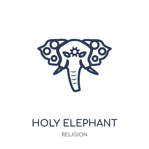 Szent Elefánt Ikonra Szent Elefánt Lineáris Szimbólum Design Vallás Gyűjtemény — Stock Vector