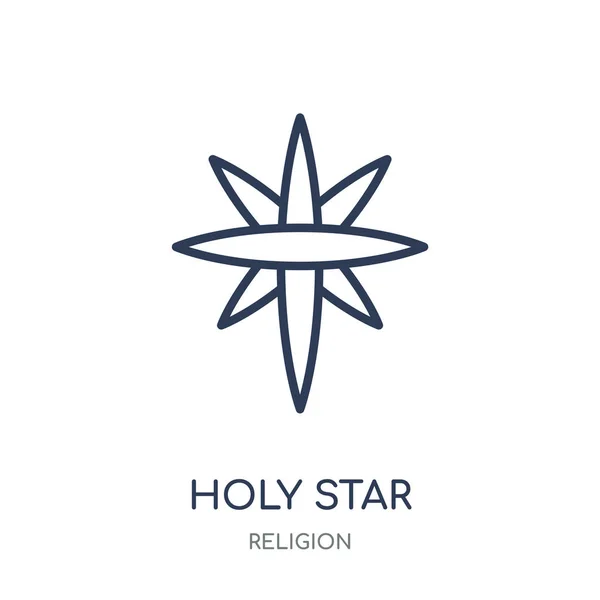 Święta Ikona Gwiazdki Święty Symbol Liniowy Gwiazdy Projekt Kolekcji Religii — Wektor stockowy