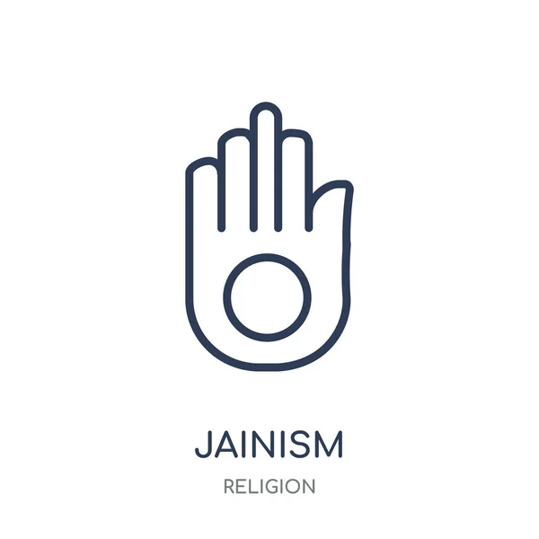 Jainismen Ikonen Jainismen Linjär Symbol Design Från Religion Samling Enkel — Stock vektor