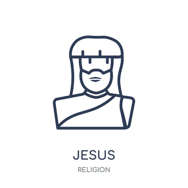 Икона Иисуса Линейный Дизайн Символов Иисуса Коллекции Религии Простая Иллюстрация — стоковый вектор