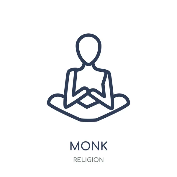 Monk Icon Monk Linear Symbol Design Religion Collection Simple Outline — Stock Vector