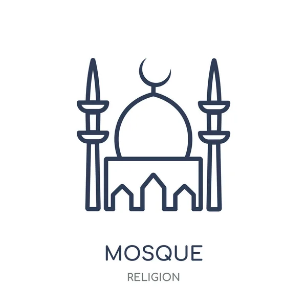 モスクのアイコン 宗教コレクションからモスク線形シンボル デザイン 白い背景の上の簡単なアウトライン要素ベクトル図 — ストックベクタ