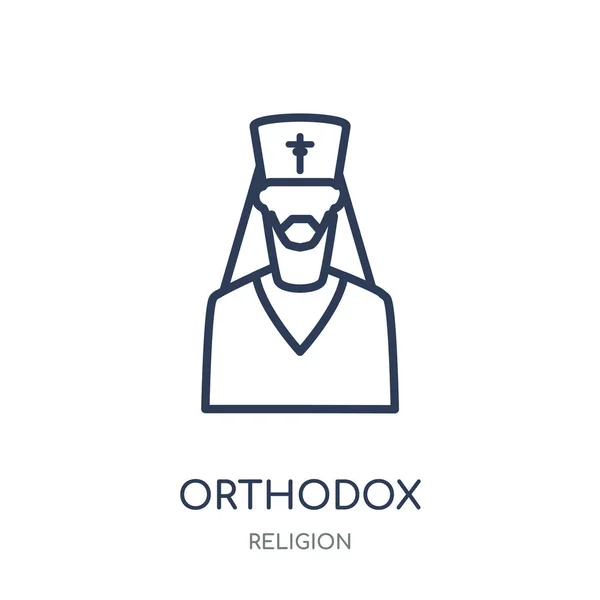Ortodox Ikon Ortodoxa Linjär Symbol Design Från Religion Samling Enkel — Stock vektor