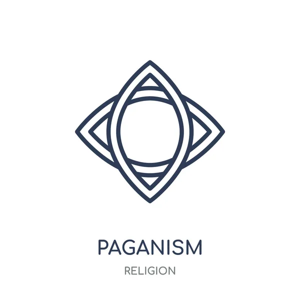 Icono Del Paganismo Diseño Símbolo Lineal Paganismo Colección Religión Esquema — Vector de stock