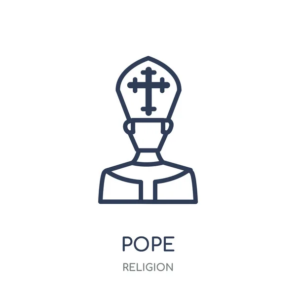Ícone Papa Desenho Símbolo Linear Papa Coleção Religião Desenho Simples —  Vetores de Stock