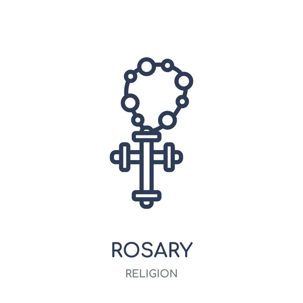 Icono Del Rosario Diseño Símbolo Lineal Rosario Colección Religión Esquema — Archivo Imágenes Vectoriales