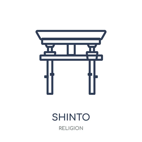 Shinto Pictogram Shinto Lineaire Symbool Ontwerp Uit Religie Collectie Eenvoudig — Stockvector