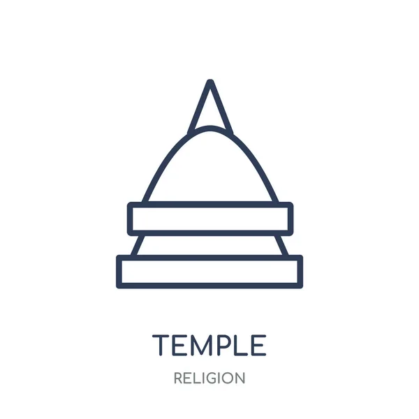 Icono Del Templo Templo Diseño Símbolo Lineal Colección Religión Esquema — Vector de stock