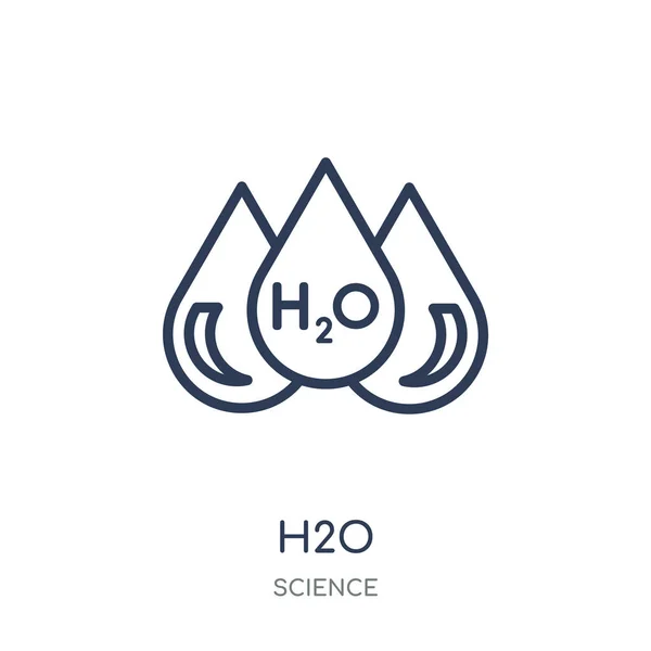 H2O のアイコン 科学コレクションから H2O 線形シンボル デザイン 白い背景の上の簡単なアウトライン要素ベクトル図 — ストックベクタ