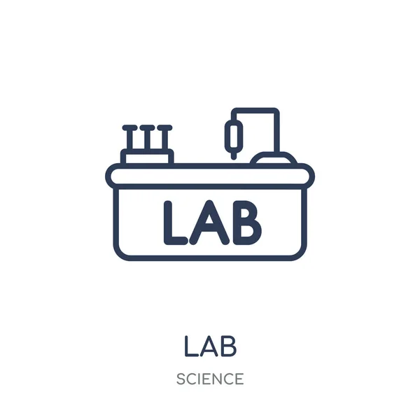 Laboratuvar Simgesi Laboratuvar Doğrusal Sembolü Tasarım Bilim Koleksiyonundan Beyaz Arka — Stok Vektör