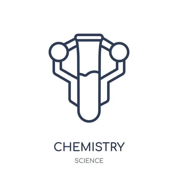 Kimya Simgesi Kimya Doğrusal Sembolü Tasarım Bilim Koleksiyonundan Beyaz Arka — Stok Vektör