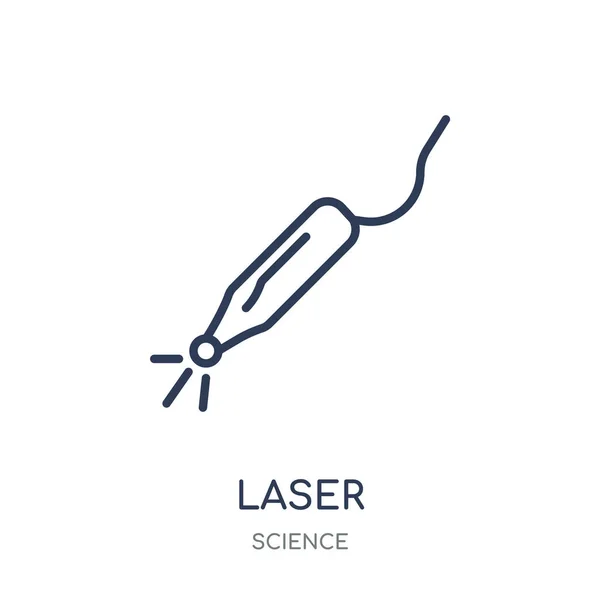 Lazer Simgesi Doğrusal Sembolü Tasarım Bilim Koleksiyonundan Lazer Beyaz Arka — Stok Vektör