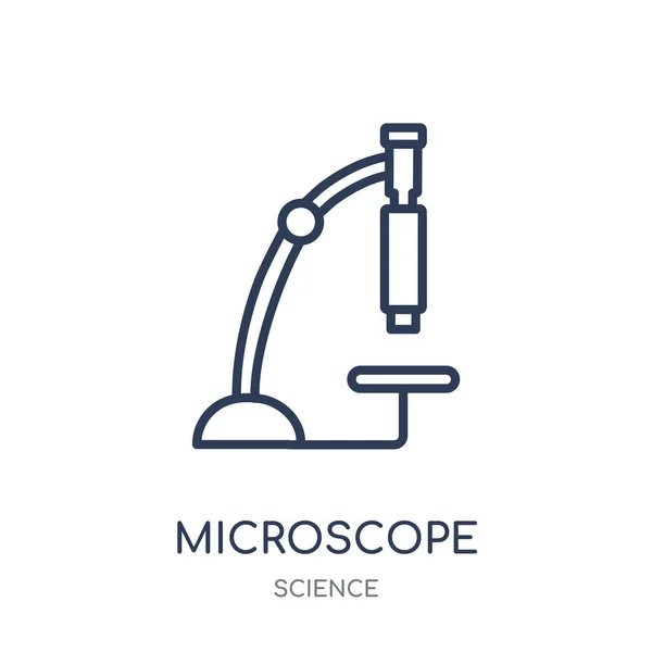 Mikroskop Simgesi Mikroskop Doğrusal Sembolü Tasarım Bilim Koleksiyonundan Beyaz Arka — Stok Vektör