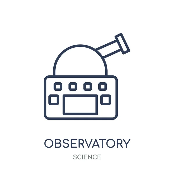 Gözlemevi Simgesi Gözlemevi Doğrusal Sembolü Tasarım Bilim Koleksiyonundan Beyaz Arka — Stok Vektör