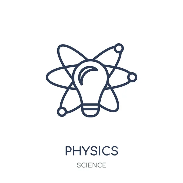 Fizik Simgesi Doğrusal Sembolü Tasarım Bilim Koleksiyonundan Fizik Beyaz Arka — Stok Vektör