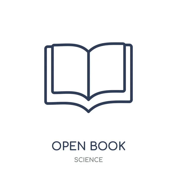 开放图书线性符号设计从科学收藏 简单的大纲元素向量例证在白色背景 — 图库矢量图片