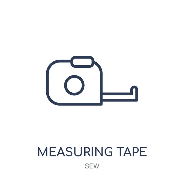 テープ アイコンを測定します 縫うコレクションからテープ線形シンボル デザインを測定します 白い背景の上の簡単なアウトライン要素ベクトル図 — ストックベクタ