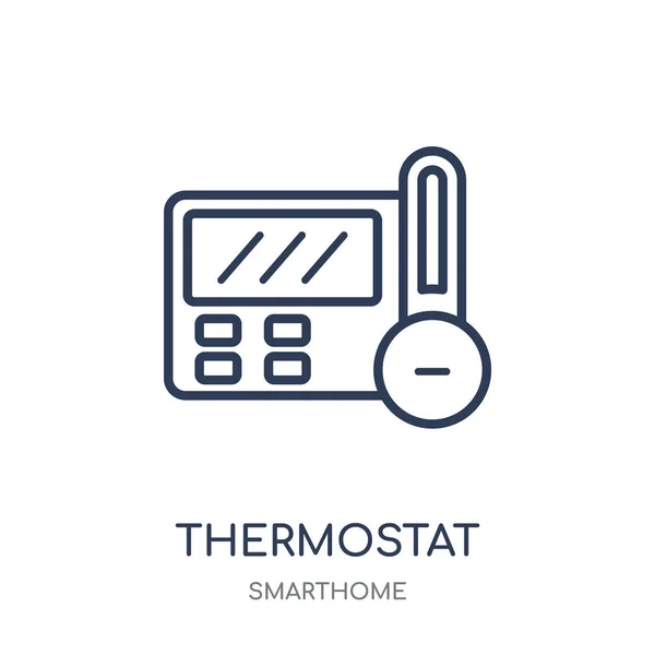 Ikona Termostat Termostatu Lineární Symbol Design Smarthome Kolekce Jednoduchý Přehled — Stockový vektor