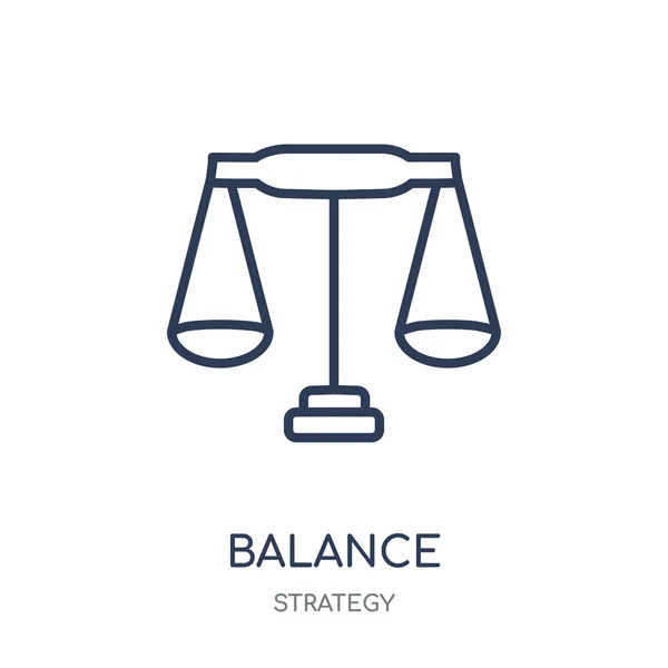 Icône Balance Balance Conception Symbole Linéaire Collection Stratégie Illustration Vectorielle — Image vectorielle