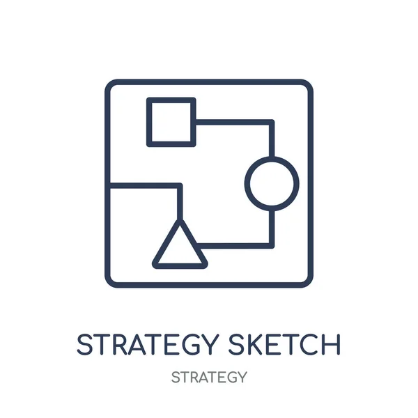 Estrategia Icono Boceto Estrategia Bosquejo Diseño Símbolo Lineal Colección Strategy — Vector de stock