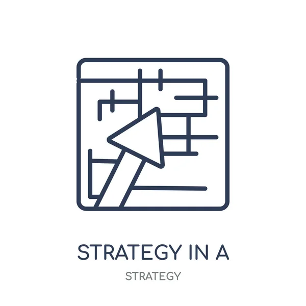 Estrategia Icono Laberinto Estrategia Laberinto Diseño Símbolo Lineal Colección Strategy — Vector de stock