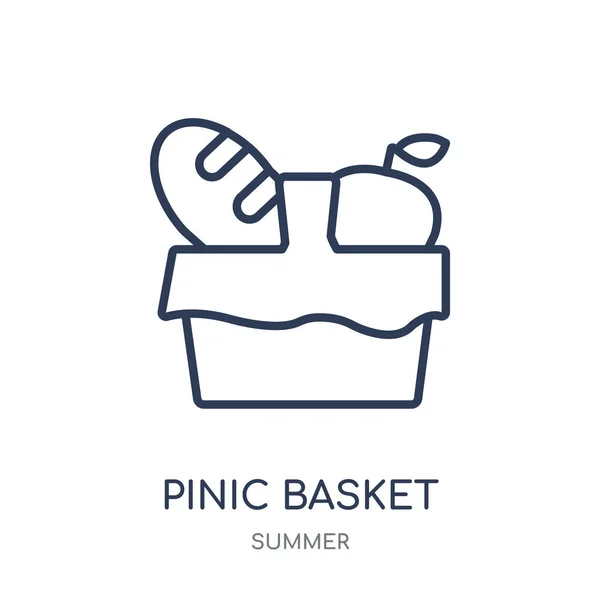 Icona Pinic Basket Design Lineare Simbolo Pinic Basket Della Collezione — Vettoriale Stock