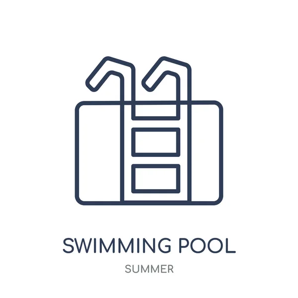 Swimming Pool Ladder Icon Swimming Pool Ladder Linear Symbol Design — Stock Vector