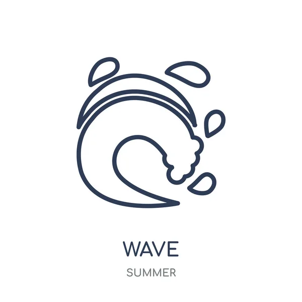 Icona Con Onde Simbolo Lineare Wave Della Collezione Summer Illustrazione — Vettoriale Stock