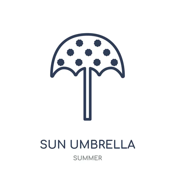 Icona Dell Ombrello Solare Ombrello Lineare Simbolo Design Della Collezione — Vettoriale Stock