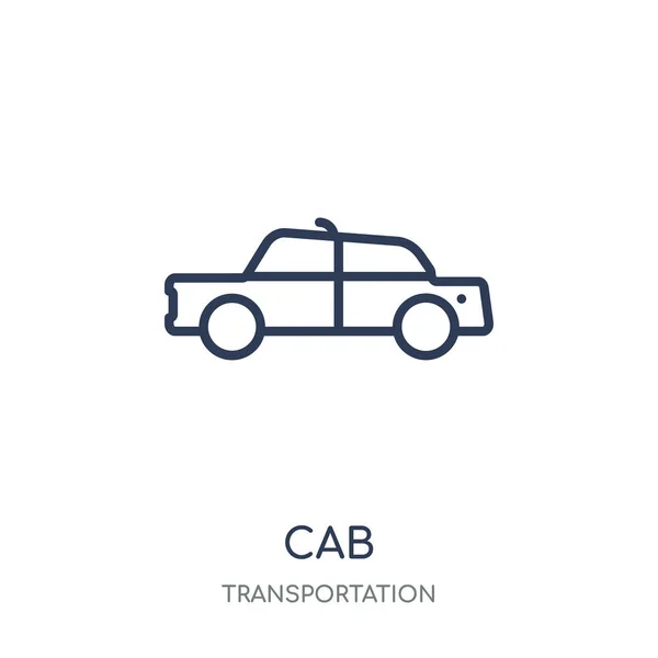 Icona Del Taxi Cabina Design Simbolo Lineare Della Collezione Transportation — Vettoriale Stock