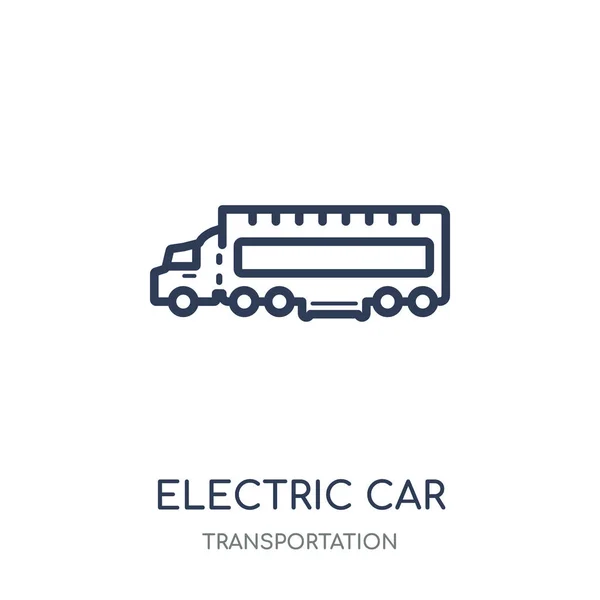 電気車のアイコン 交通コレクションから電気自動車線形シンボル デザイン — ストックベクタ