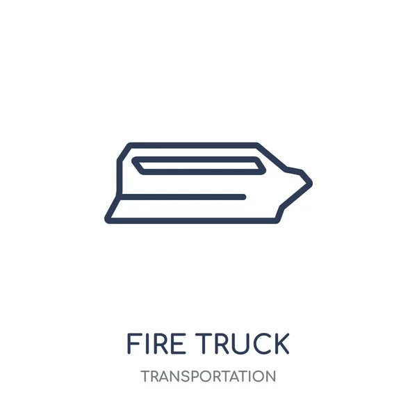 Fire Truck Pictogram Fire Truck Lineaire Symbool Ontwerp Uit Vervoer — Stockvector