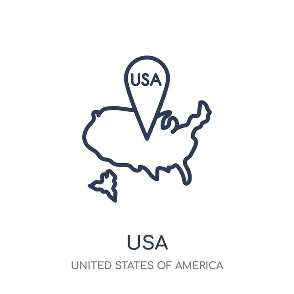 Icono Diseño Símbolo Lineal Estados Unidos América Colección Esquema Simple — Archivo Imágenes Vectoriales