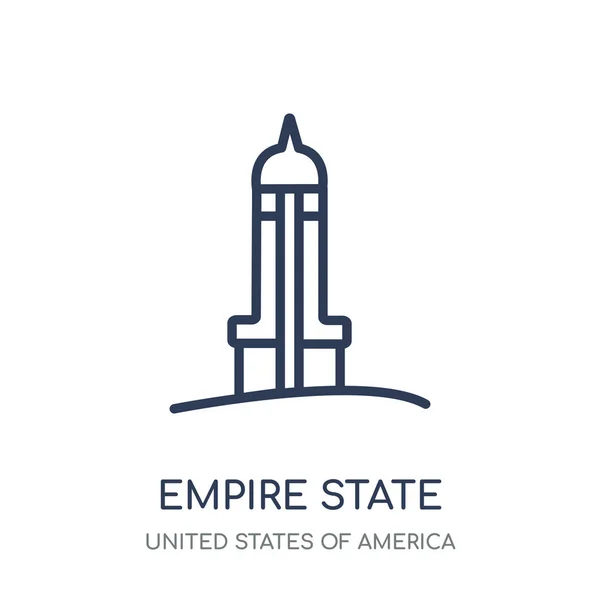 帝国の状態アイコン アメリカ合衆国のコレクションからの帝国状態線形シンボル デザイン 白い背景の上の簡単なアウトライン要素ベクトル図 — ストックベクタ