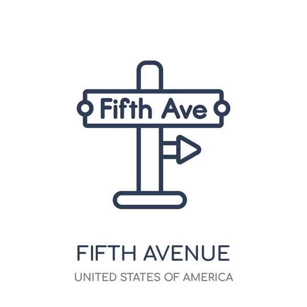Fifth Avenue Simgesi Amerika Birleşik Devletleri Koleksiyonundan Fifth Avenue Doğrusal — Stok Vektör