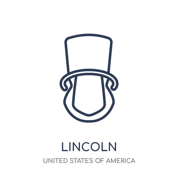 リンカーンのアイコン アメリカ合衆国のコレクションからリンカーン線形シンボル デザイン 白い背景の上の簡単なアウトライン要素ベクトル図 — ストックベクタ