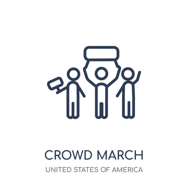 Ikon Bulan Maret Kerumunan Maret Desain Simbol Linear Dari Amerika - Stok Vektor